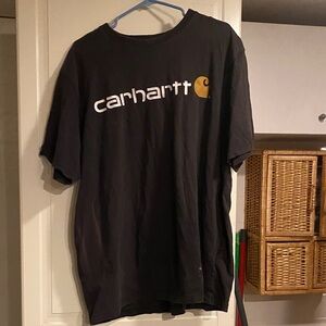 Carhartt Black and Gold Logo Men's Tee size large 12:29
